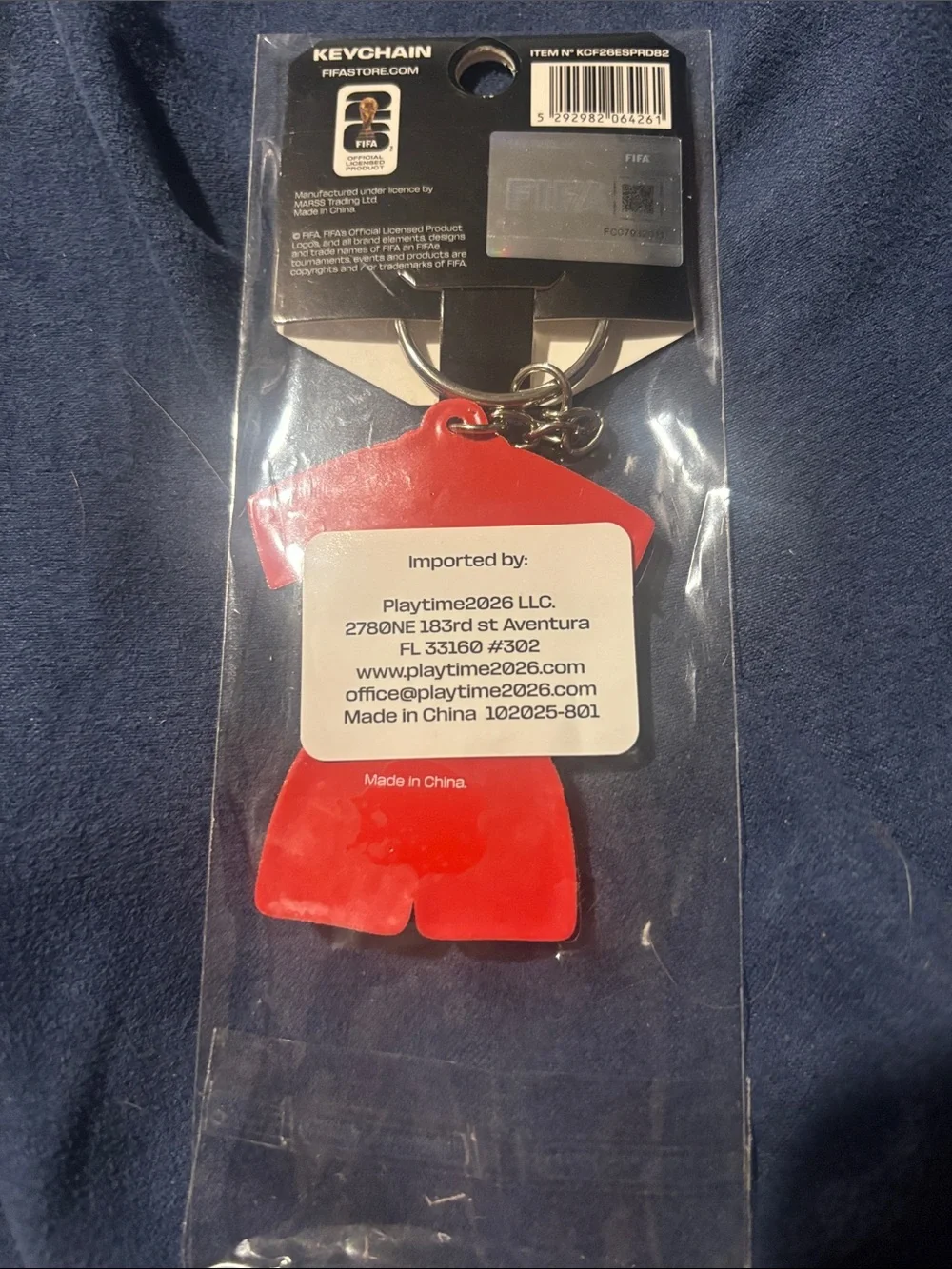 Red Jersey Keychain with FIFA Tag